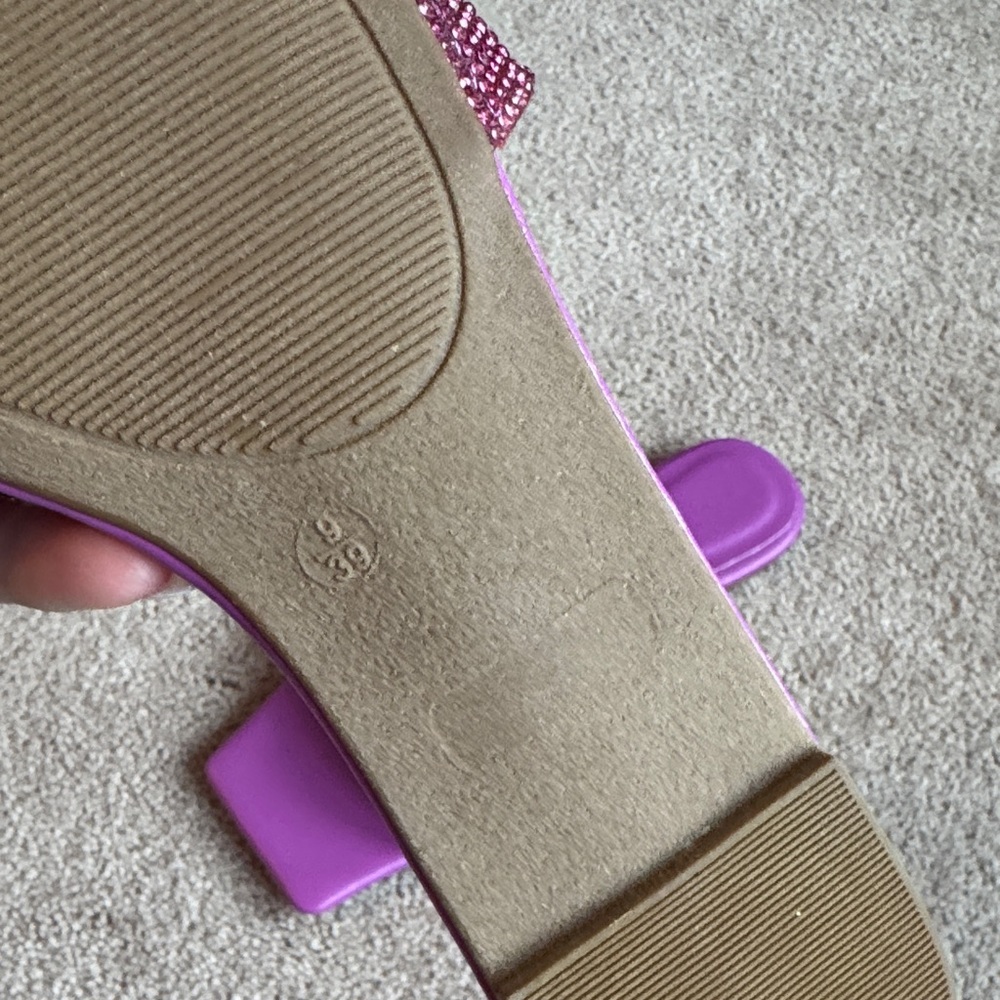 Women's Purple Slide Sandals with Embellished Strap - Picture 3 of 3